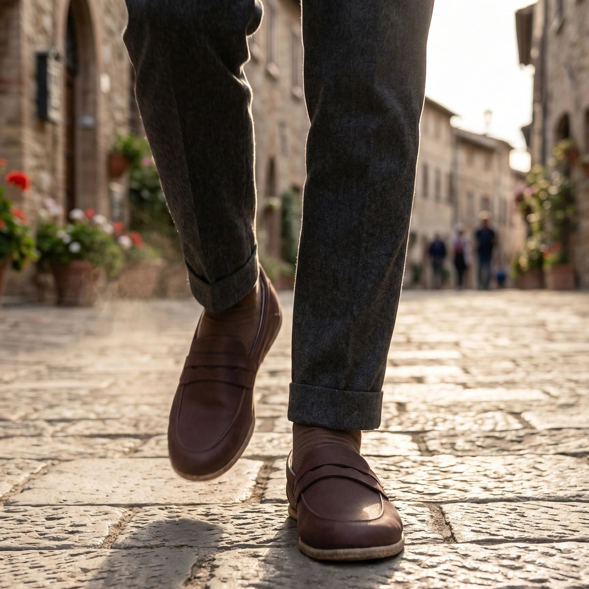 Smooth Barefoot Penny Loafer Shoes – Classic Sole — Leather Sole – Burgundy