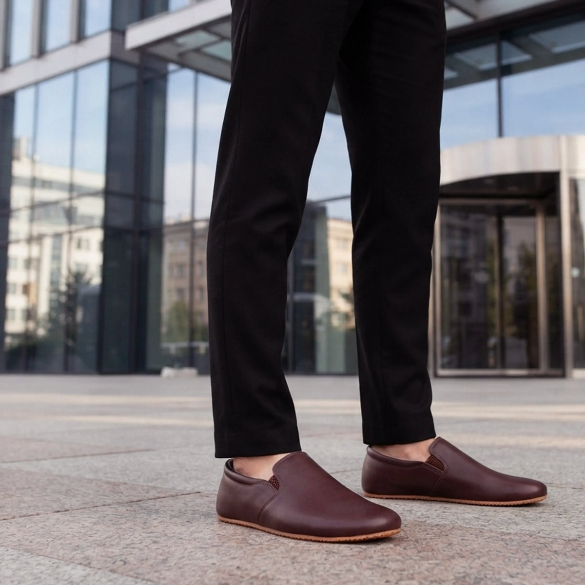 Smooth Barefoot Slip-On Shoes – Rubber Sole – Burgundy