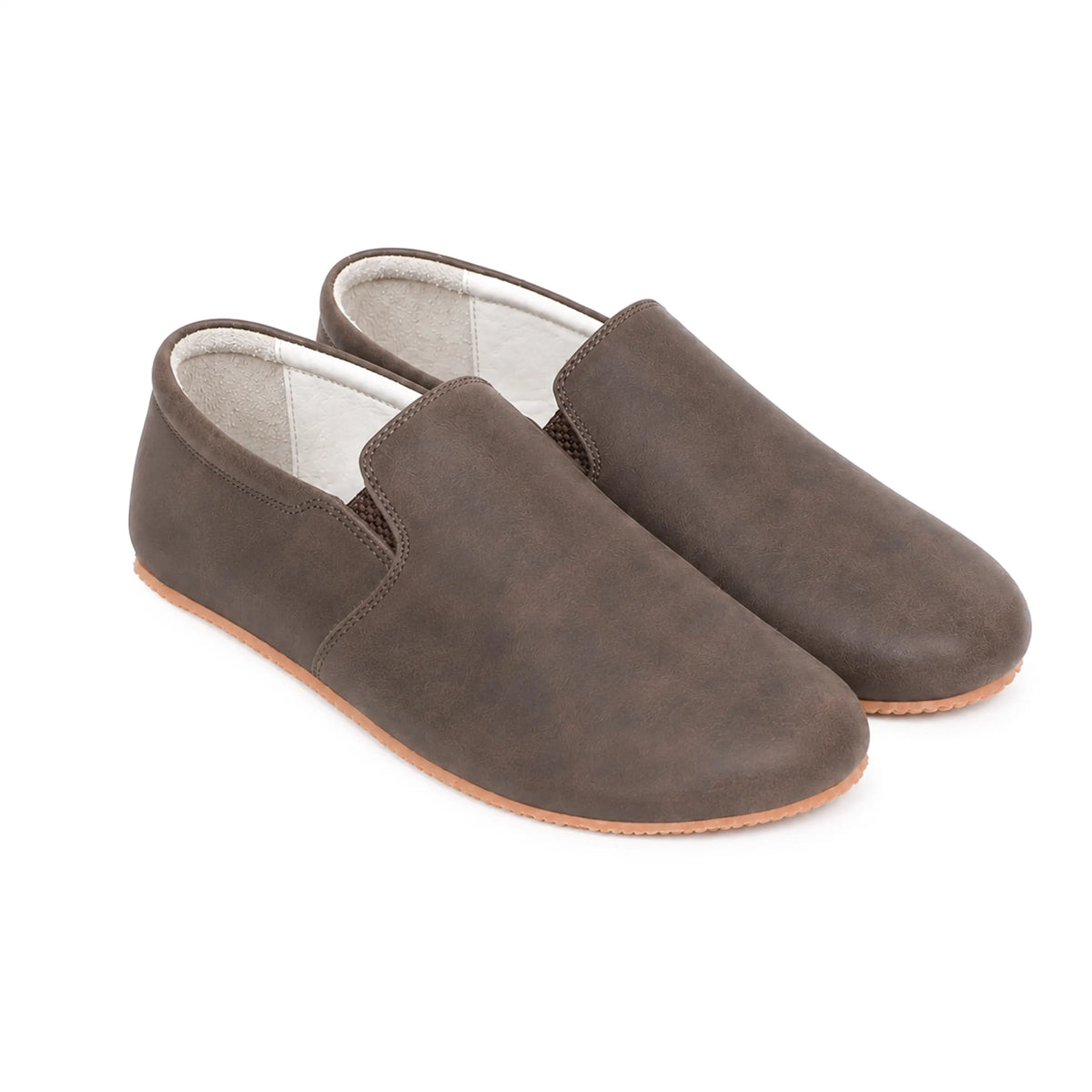 Crazy Barefoot Slip-On Shoes – Rubber Sole – Beige Bizon