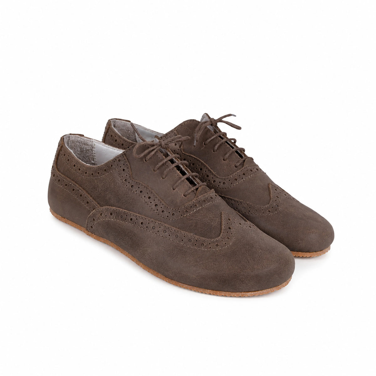 Crazy Barefoot Moccasin Shoes – Rubber Sole – Beige Bizon