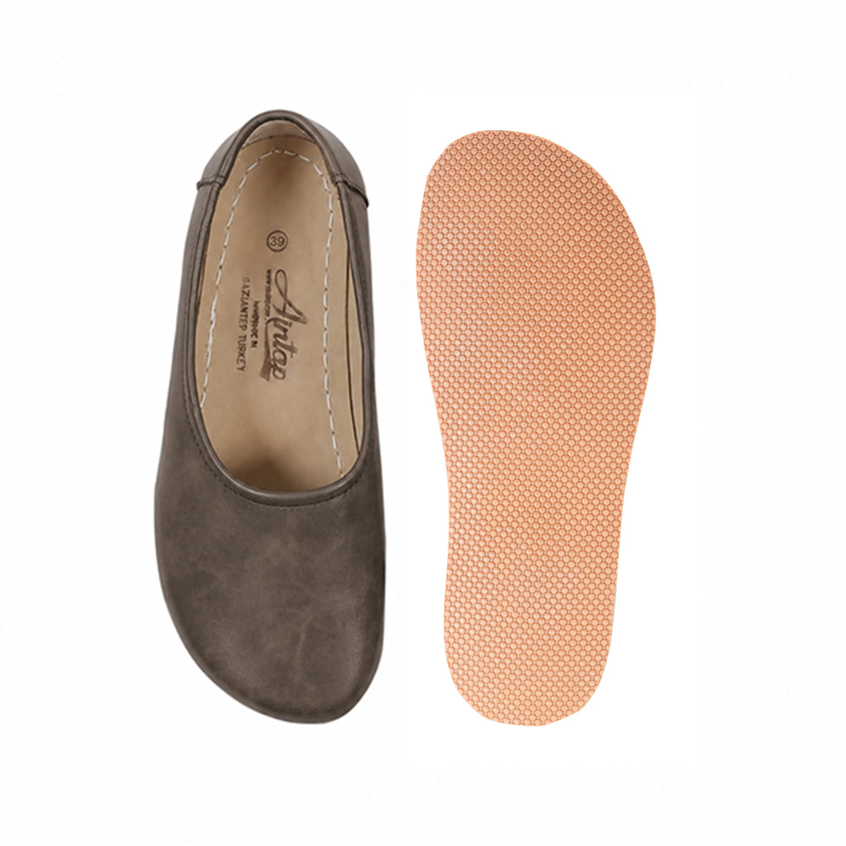 Crazy Barefoot Ballet Shoes – Rubber Sole – Beige Bizon