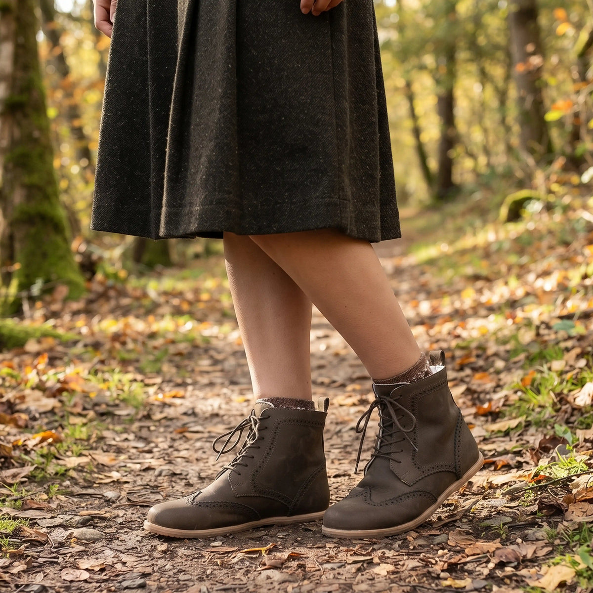 Crazy Barefoot Moccasin Boots Shoes – Eva Outsole – Beige Bizon