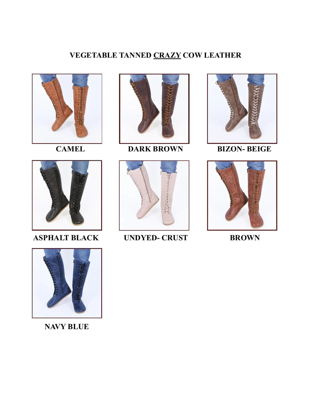 Crazy Barefoot Lace Knee Boots Shoes – Eva Outsole – Brown