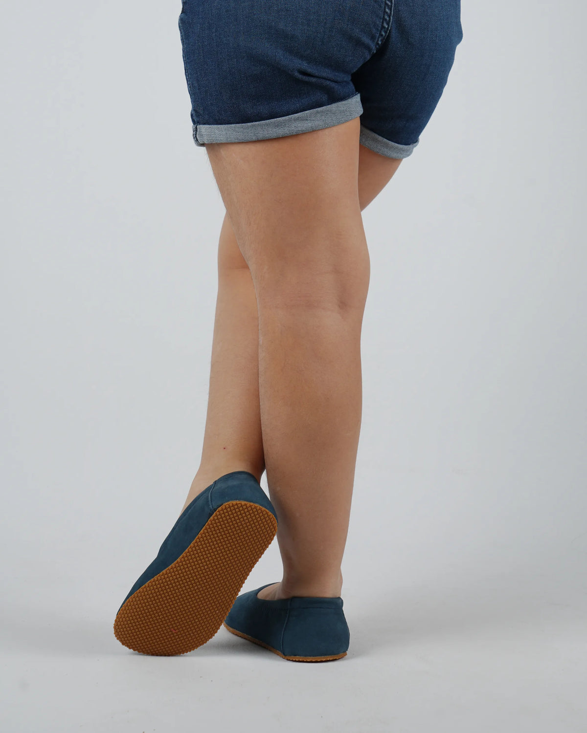 Nubuck Barefoot Ballet Shoes – Rubber Sole – Jeans