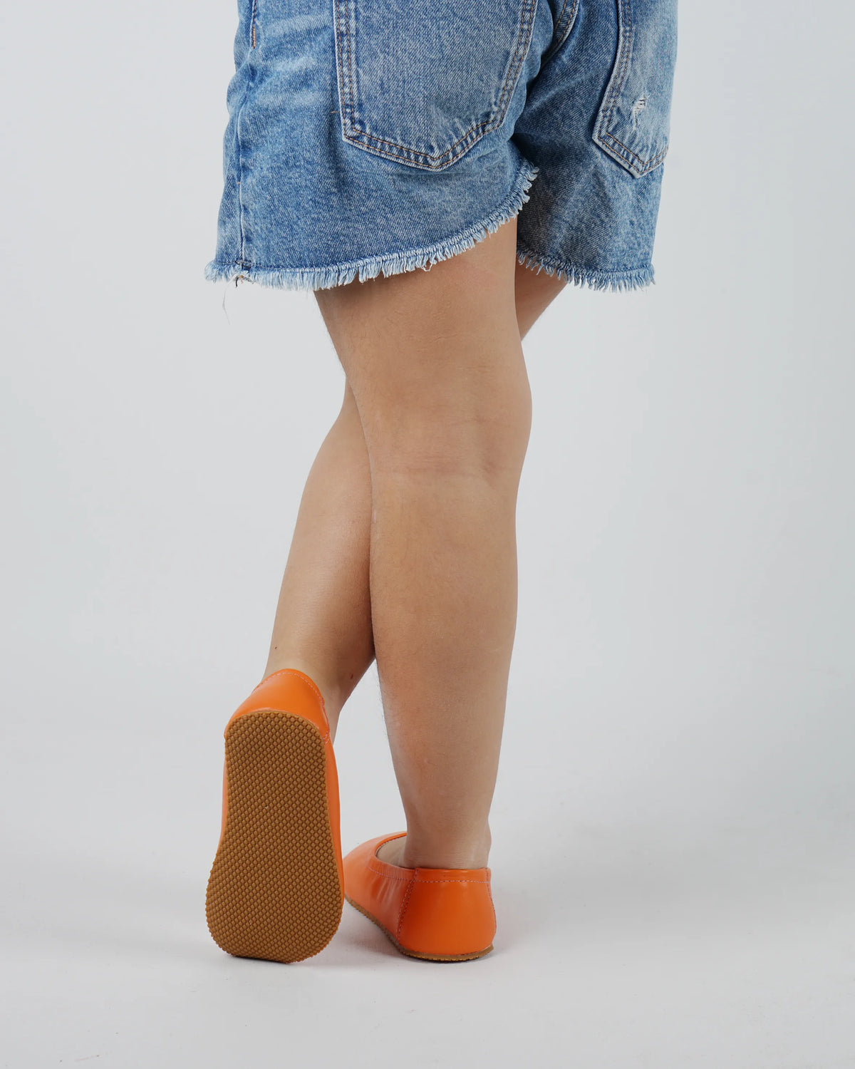 Smooth Barefoot Ballet Shoes – Rubber Sole – Orange