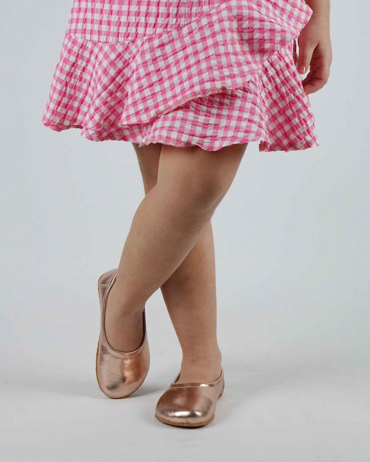 Bright Barefoot Ballet Shoes – Rubber Sole – Rose Gold