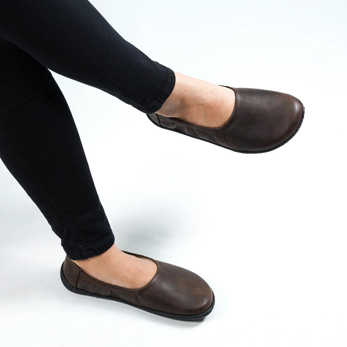 Crazy Barefoot Ballet Shoes – 6 mm Rubber Sole – Dark Brown
