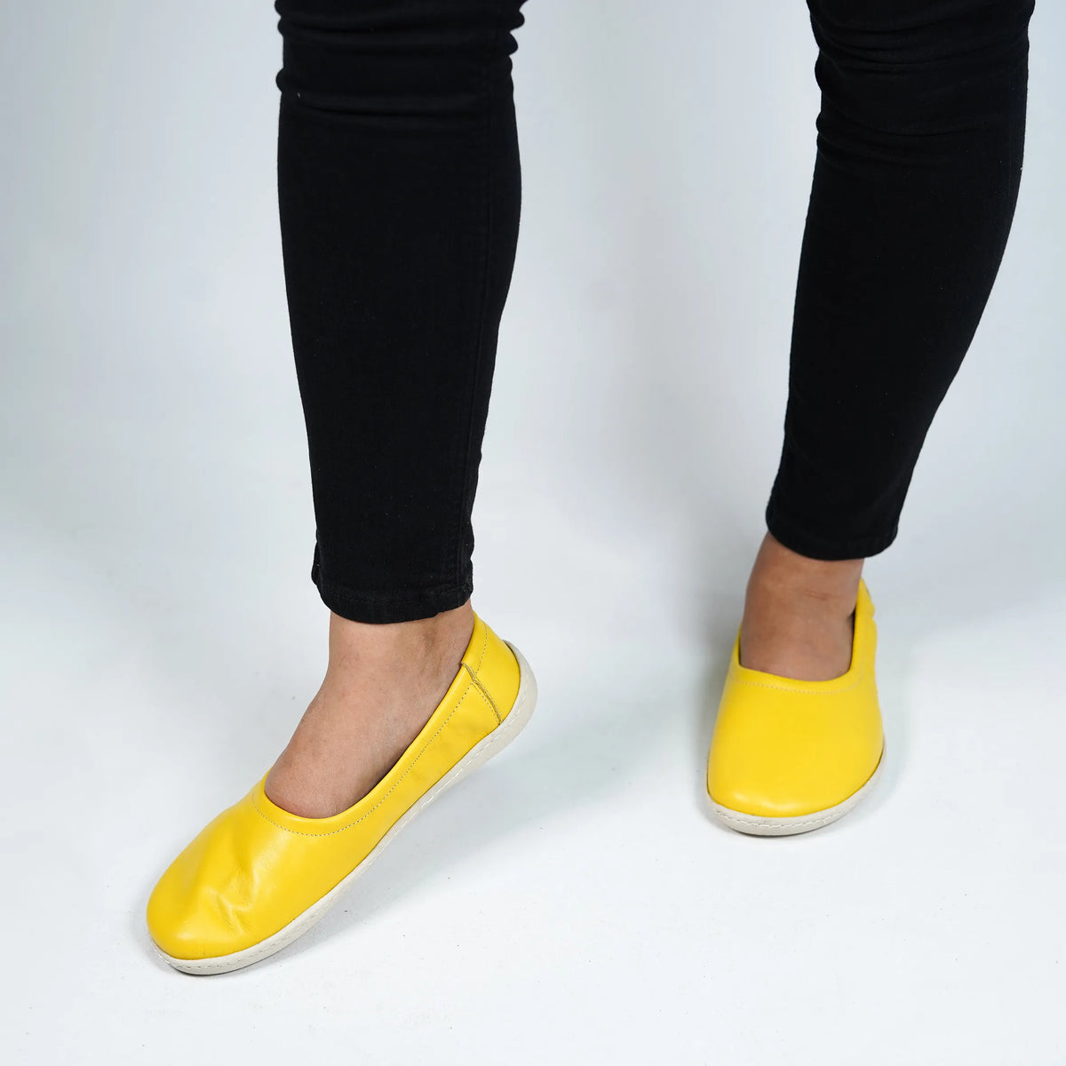 Smooth Barefoot Ballet Shoes –6 mm Rubber Sole – Yellow
