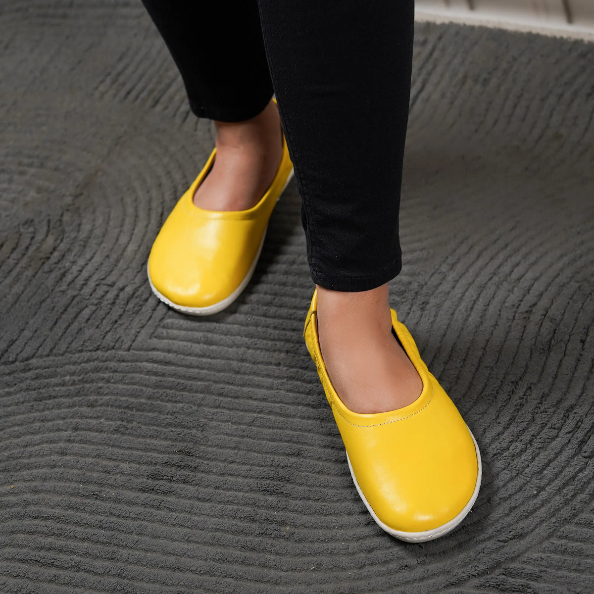 Smooth Barefoot Ballet Shoes –6 mm Rubber Sole – Yellow