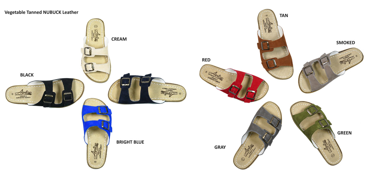 Nubuck Barefoot Double Strap Sandals Shoes – Classic Sole — Leather Sole – Cream