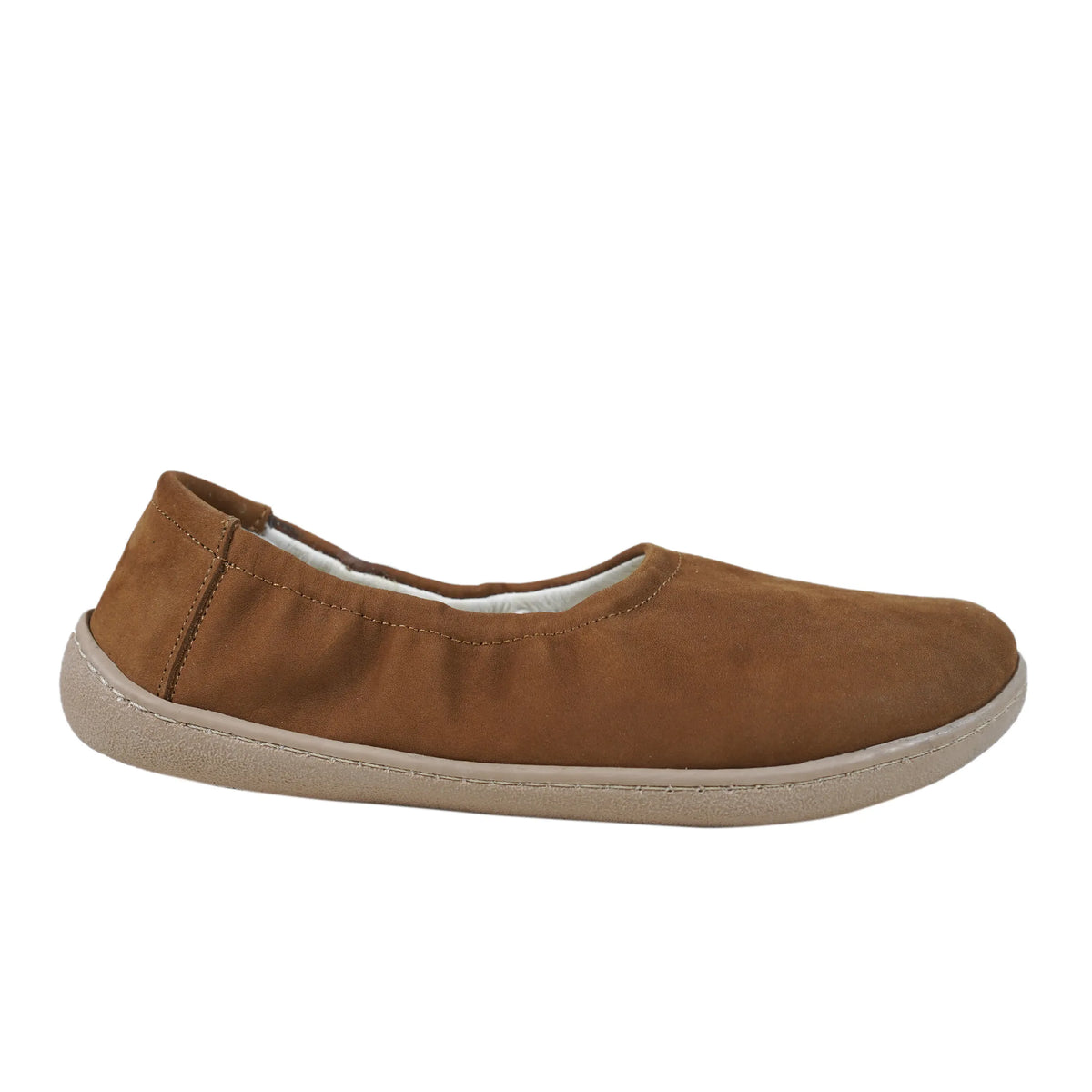 Nubuck Barefoot Ballet Shoes – 6 mm Rubber Sole – Tan
