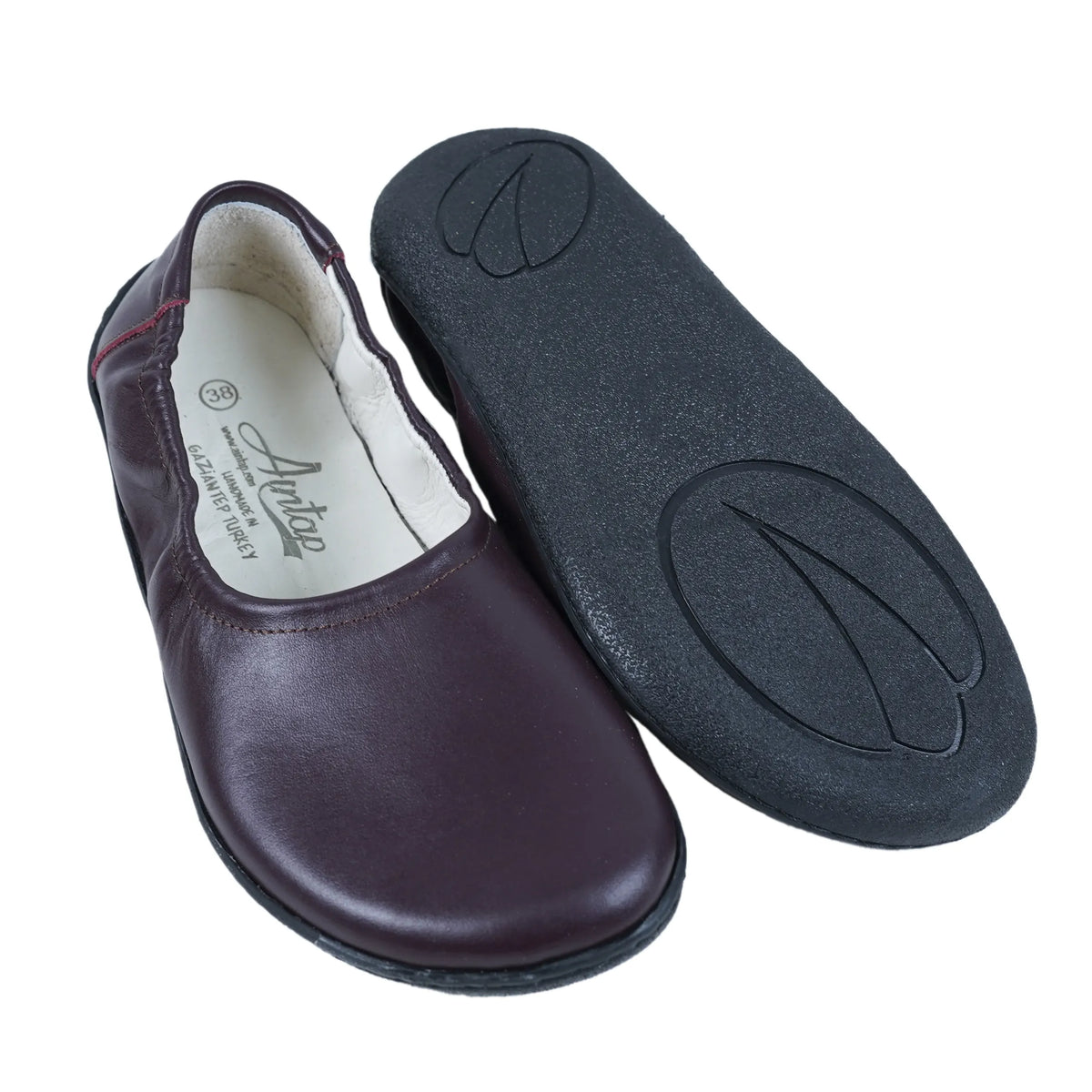 Smooth Barefoot Ballet Shoes –6 mm Rubber Sole – Burgundy