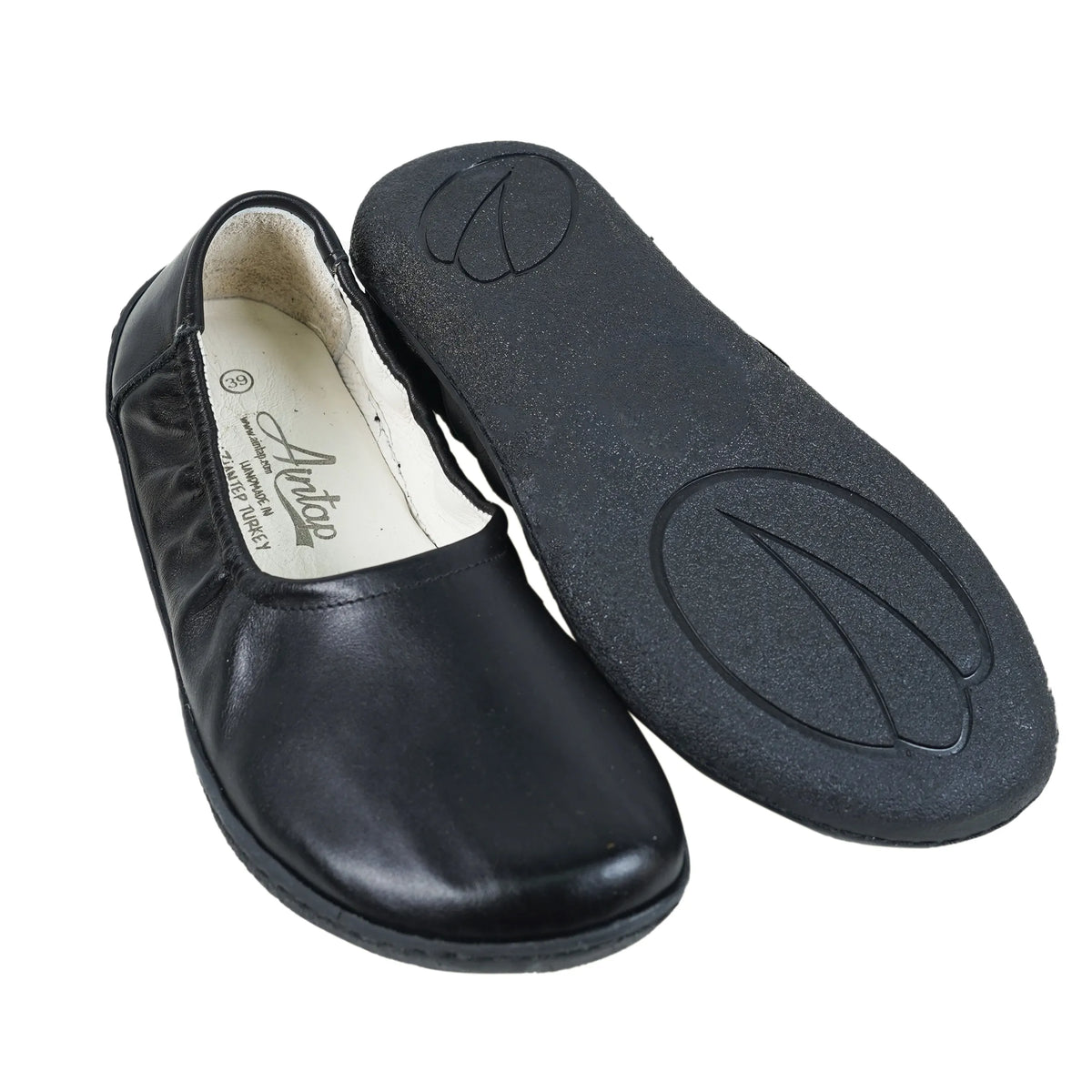 Smooth Barefoot Ballet Shoes –6 mm Rubber Sole – Black