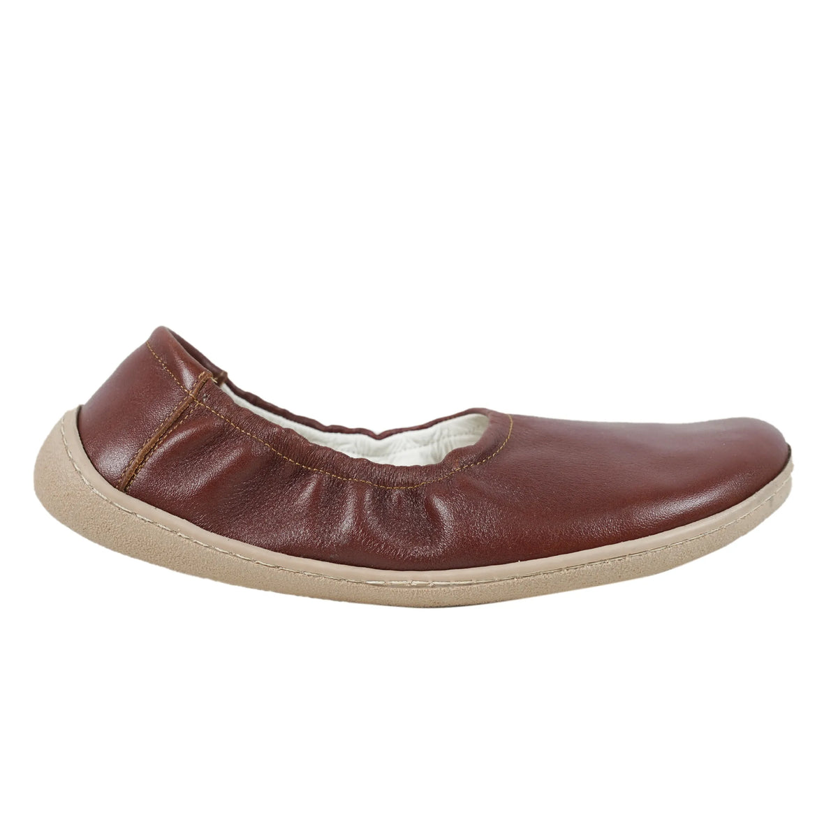 Smooth Barefoot Ballet Shoes –6 mm Rubber Sole – Brown