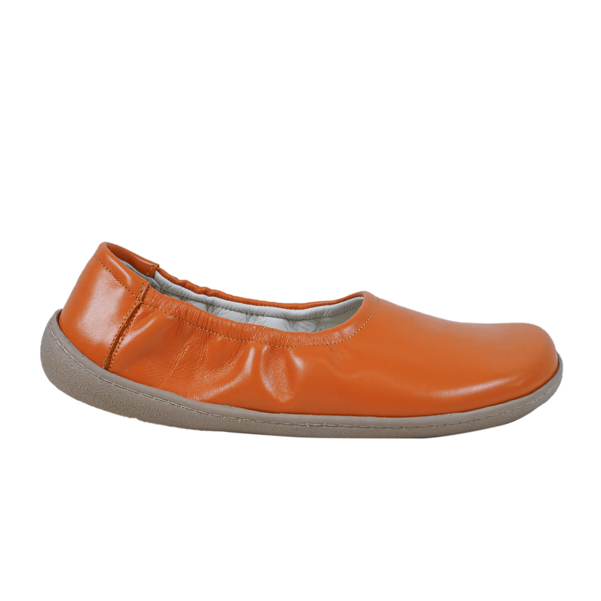 Smooth Barefoot Ballet Shoes –6 mm Rubber Sole – Orange
