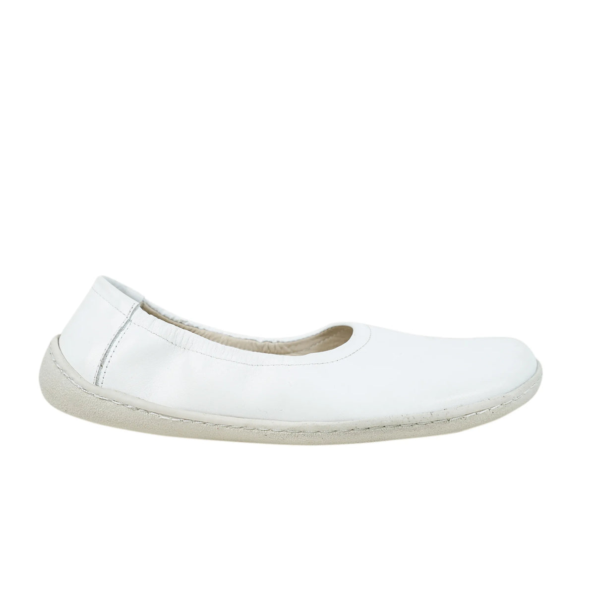 Smooth Barefoot Ballet Shoes –6 mm Rubber Sole – White