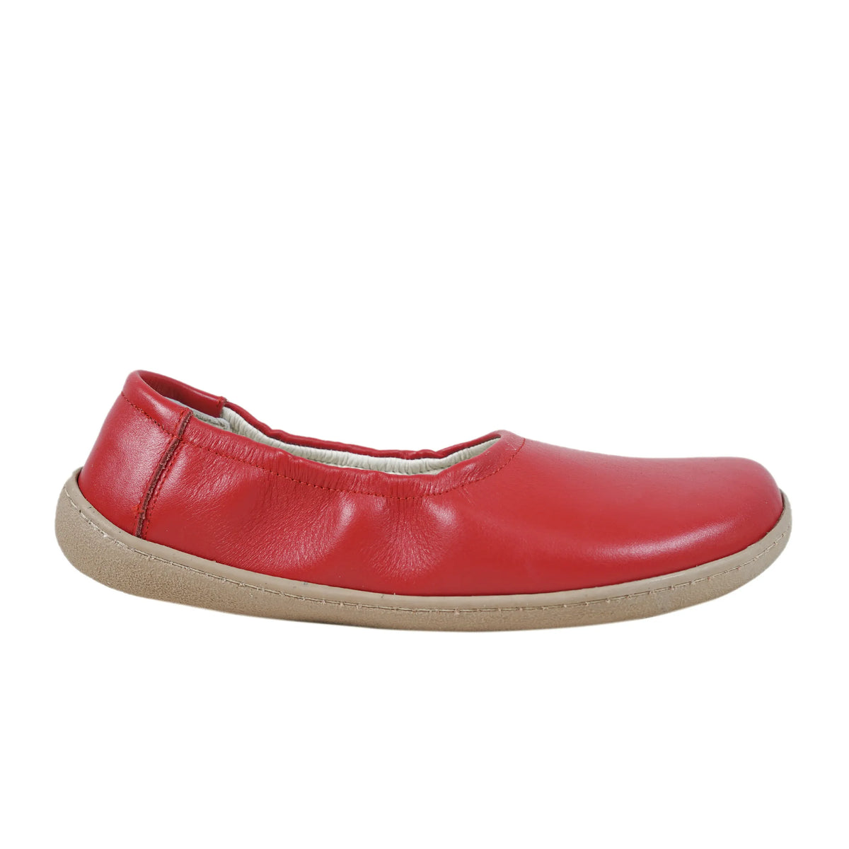 Smooth Barefoot Ballet Shoes –6 mm Rubber Sole – Red