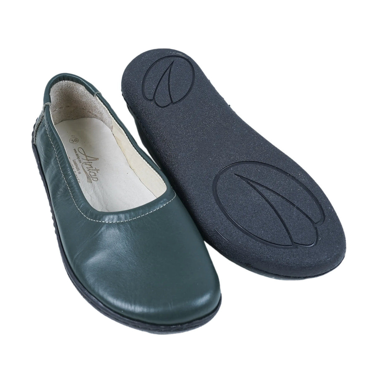 Smooth Barefoot Ballet Shoes –6 mm Rubber Sole – Green