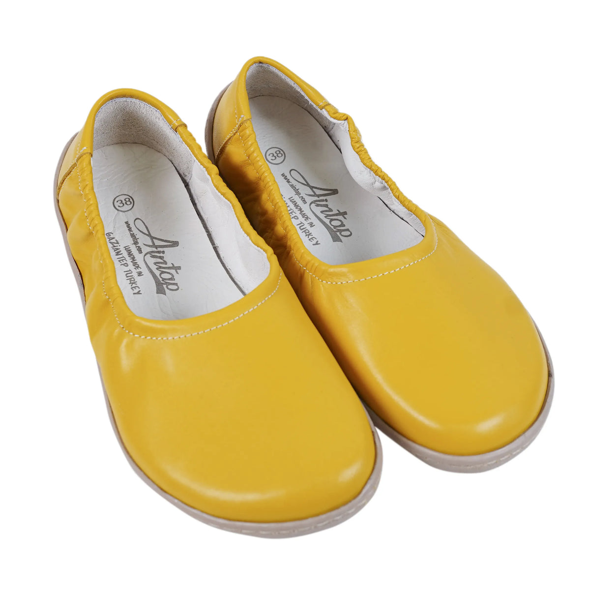 Smooth Barefoot Ballet Shoes –6 mm Rubber Sole – Mustard