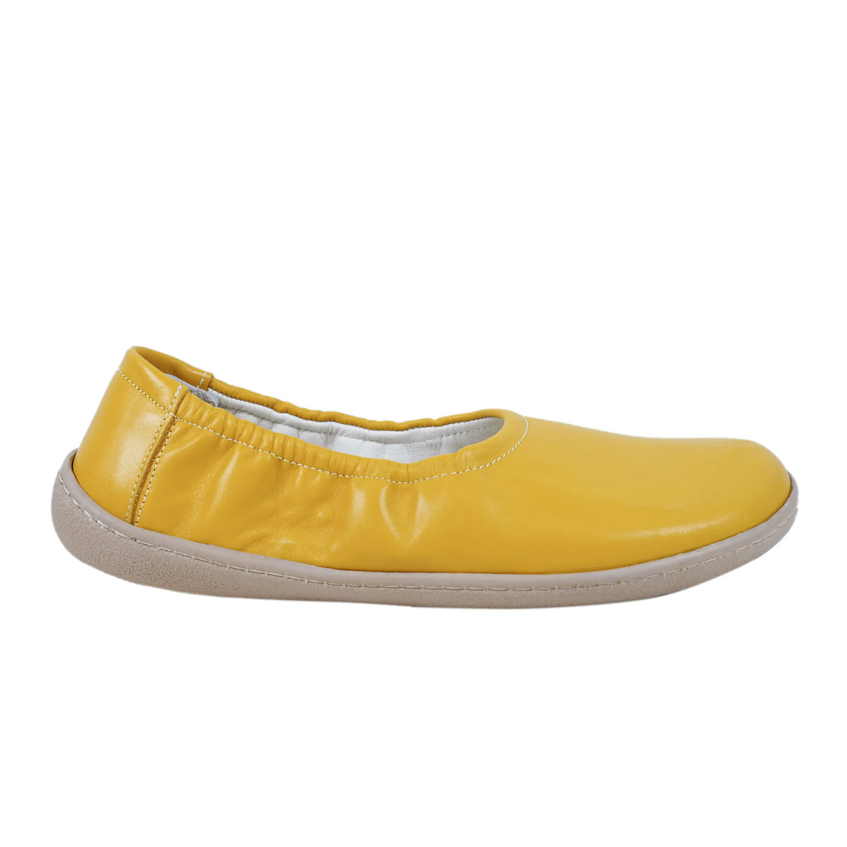 Smooth Barefoot Ballet Shoes –6 mm Rubber Sole – Mustard