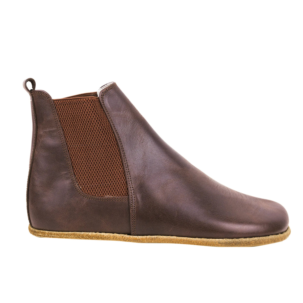 Crazy Barefoot Chelsea Boots Shoes – Classic Sole — Leather Sole – Dark Brown