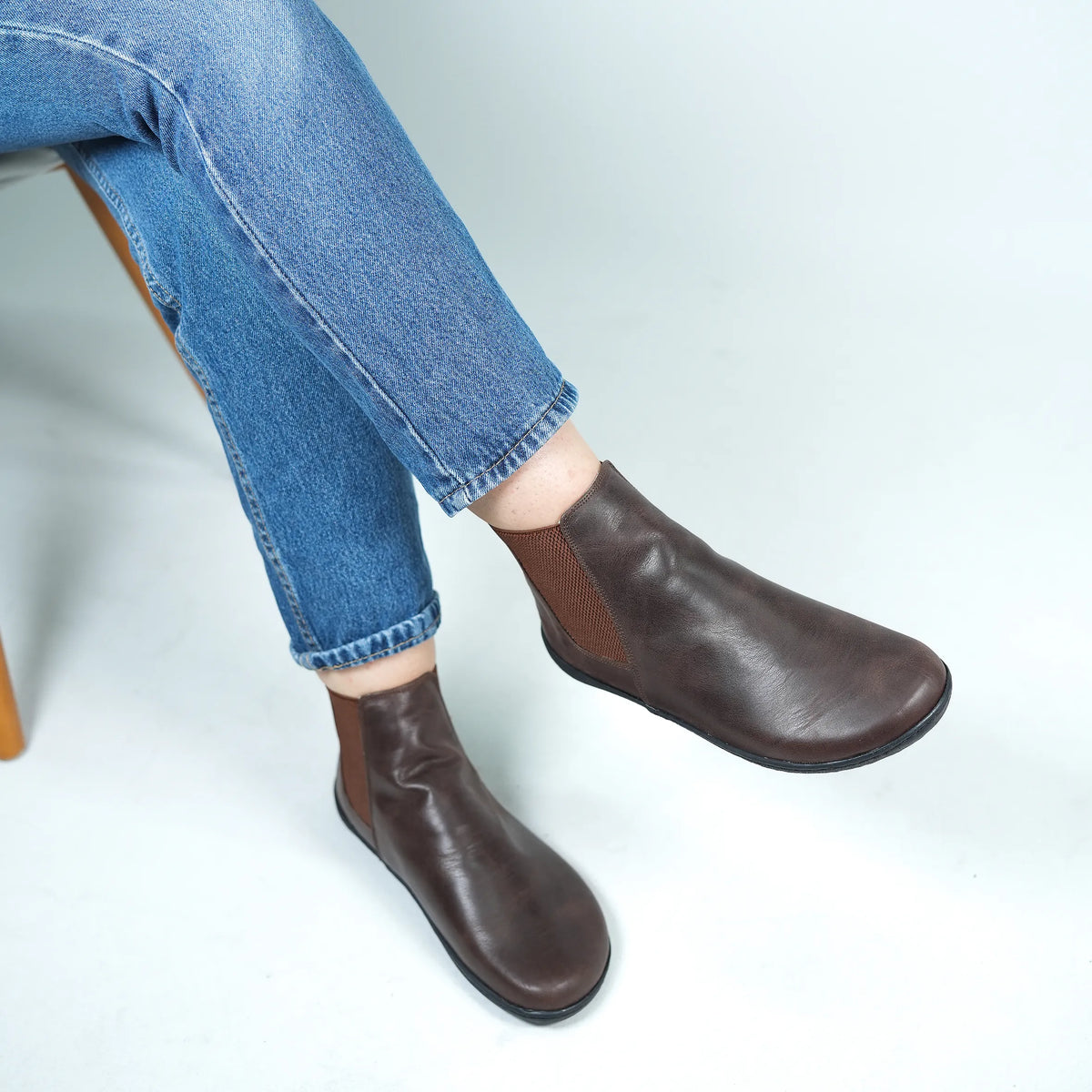 Crazy Barefoot Ankle Boots Shoes – 6mm Rubber Sole – Dark Brown