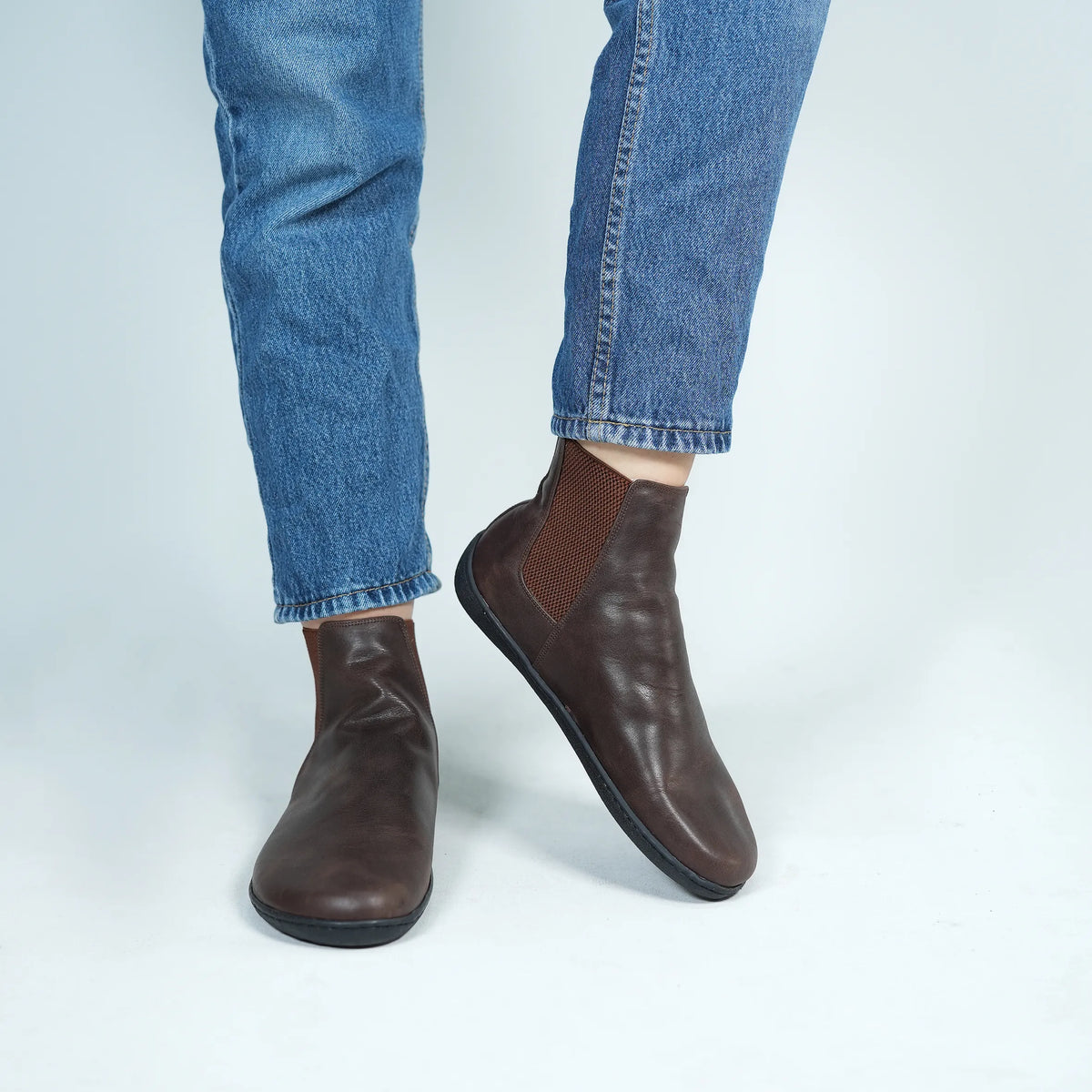 Crazy Barefoot Ankle Boots Shoes – 6mm Rubber Sole – Dark Brown