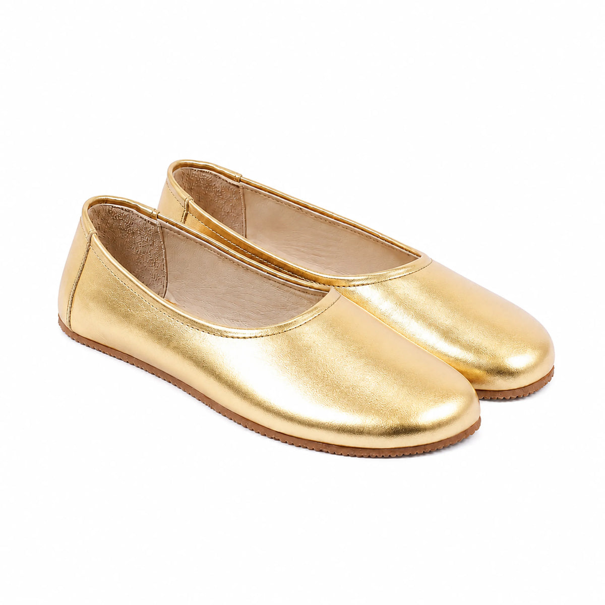Bright Barefoot Ballet Shoes – Rubber Sole - Gold