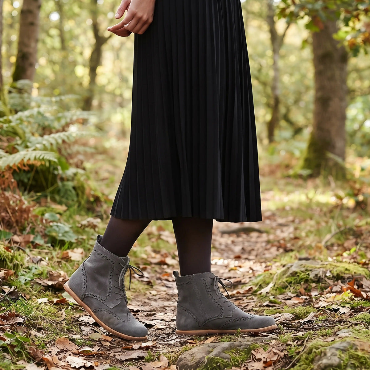 Suede Barefoot Moccasin Boots Shoes – Eva Outsole – Gray