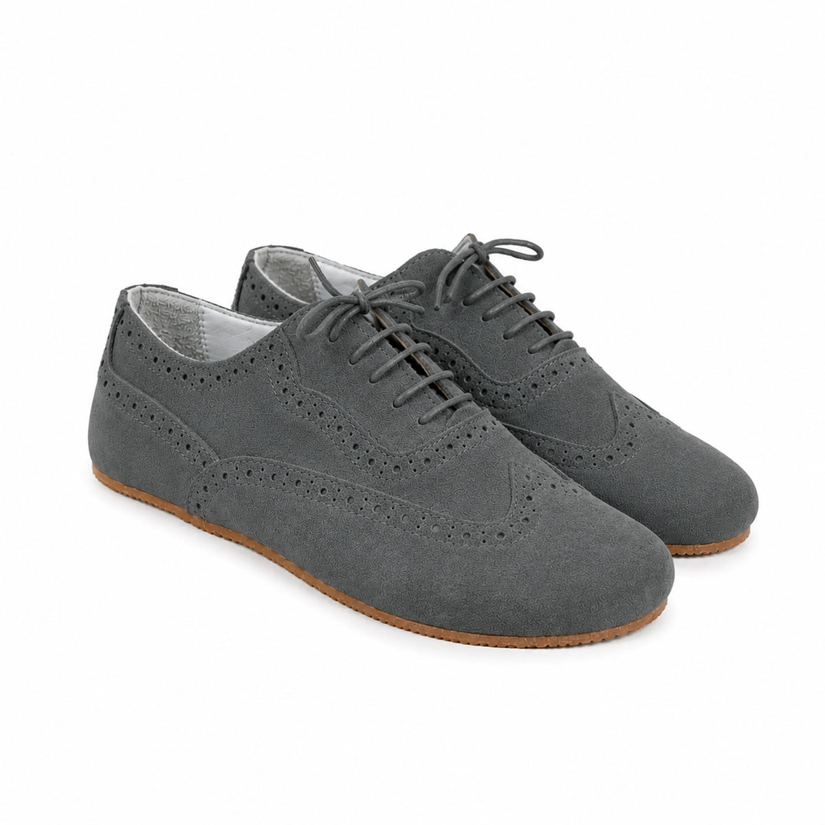 Suede Barefoot Moccasin Shoes – Rubber Sole – Gray