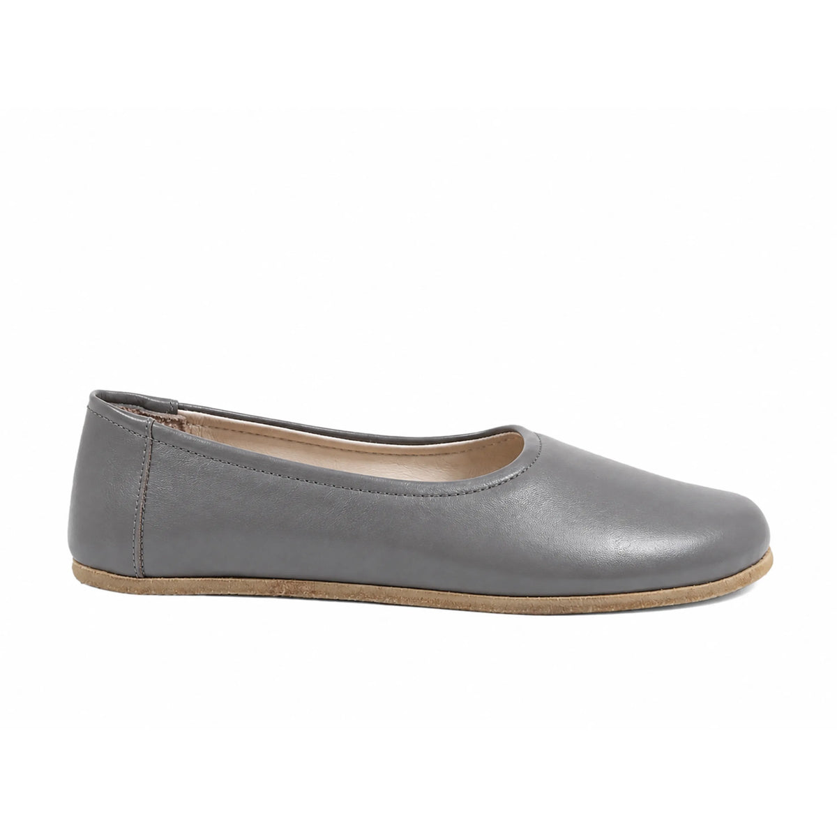 Smooth Barefoot Ballet Shoes – Classic Sole — Leather Sole – Gray