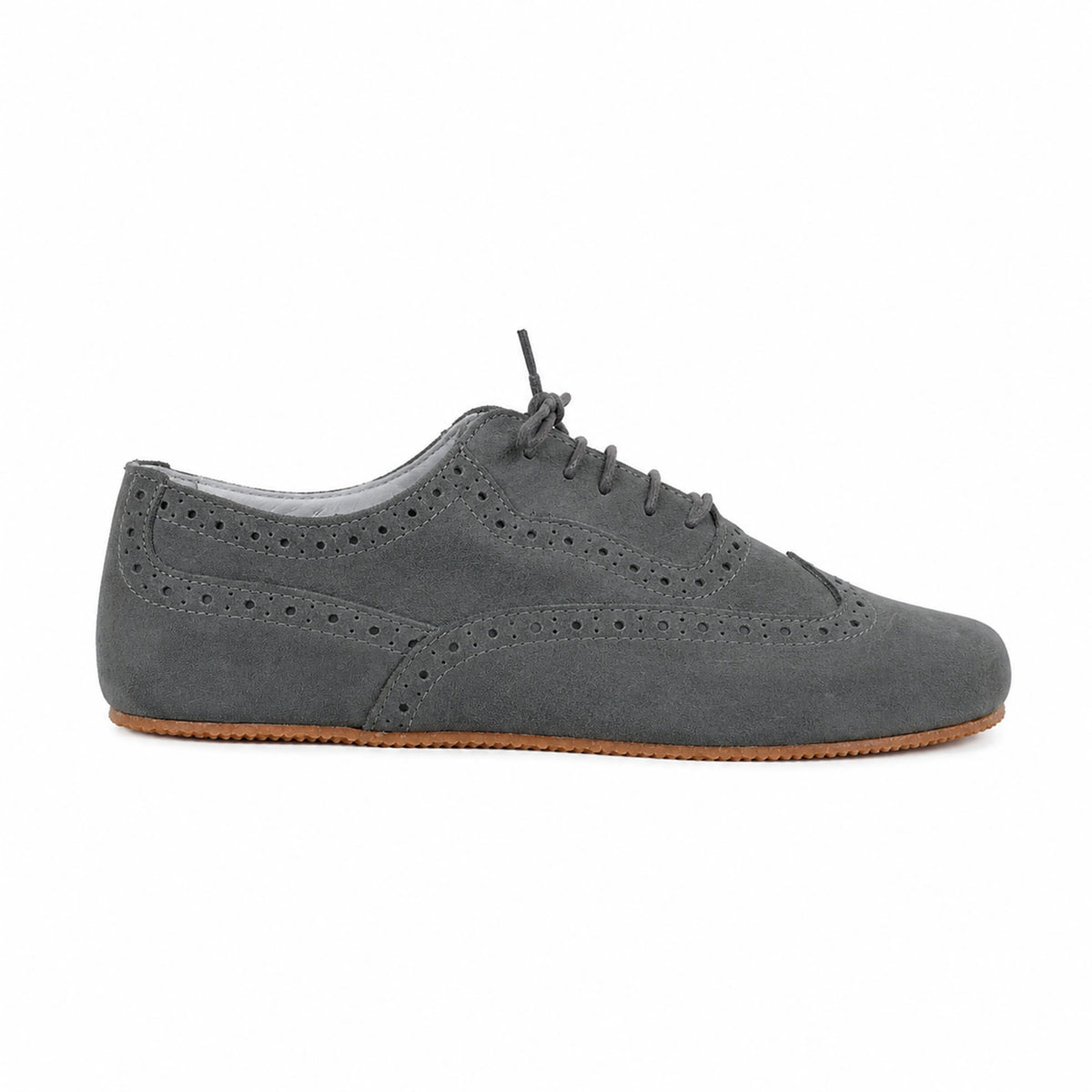 Suede Barefoot Moccasin Shoes – Rubber Sole – Gray