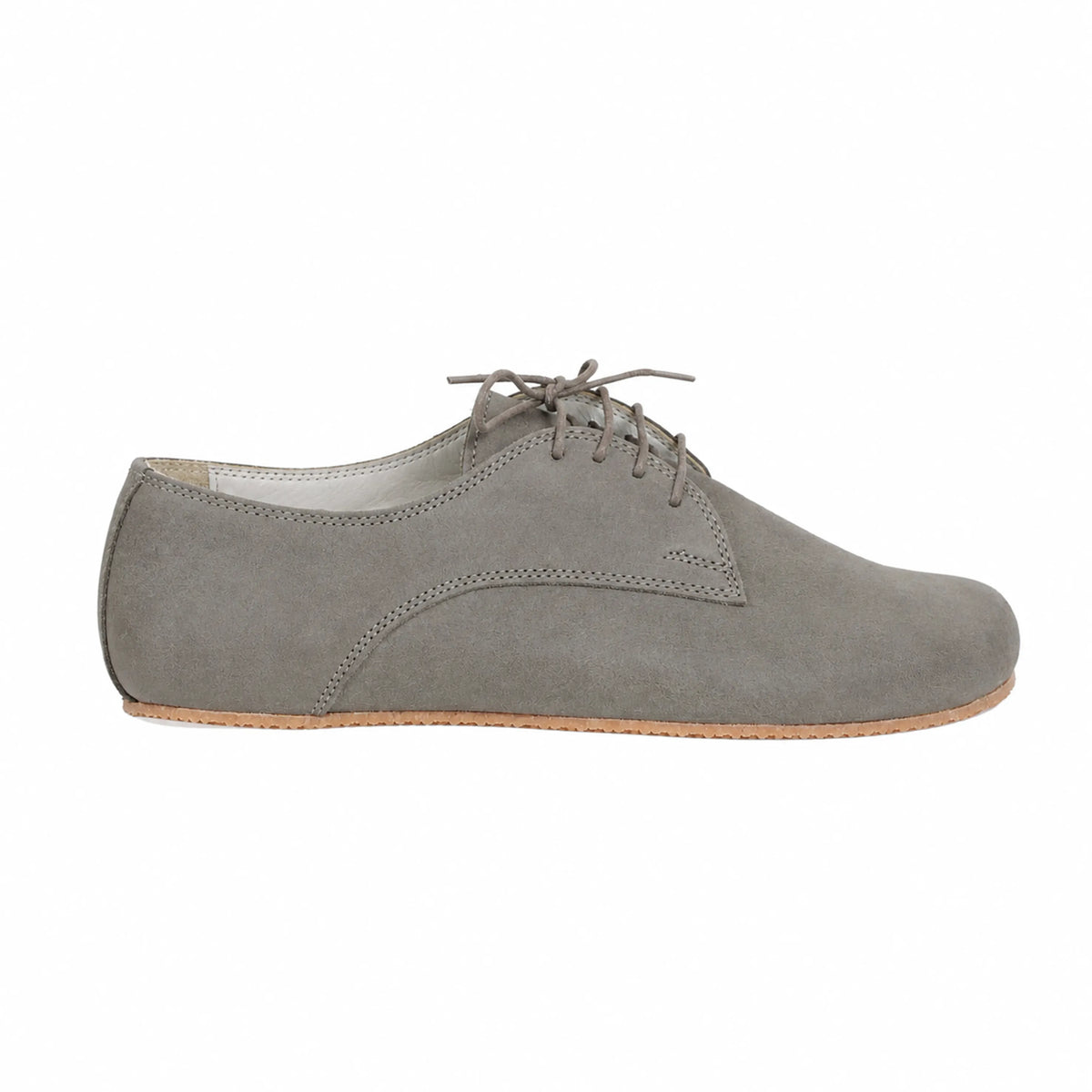 Nubuck Barefoot Oxford Shoes – Rubber Sole – Gray
