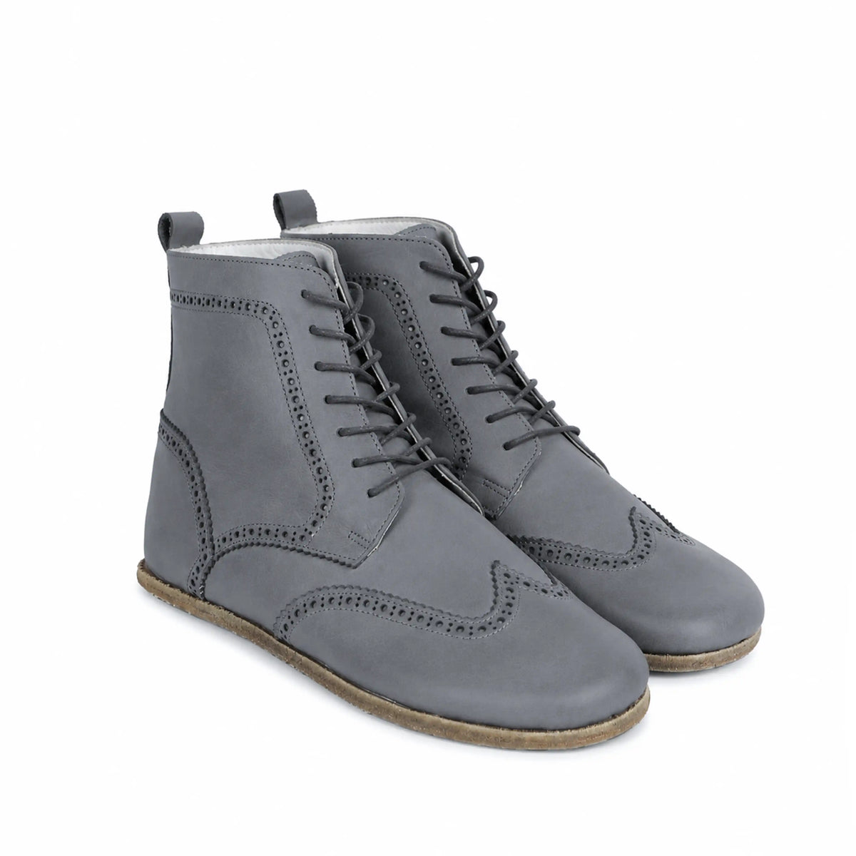 Smooth Barefoot Moccasin Boots Shoes – Classic Sole — Leather Sole – Gray