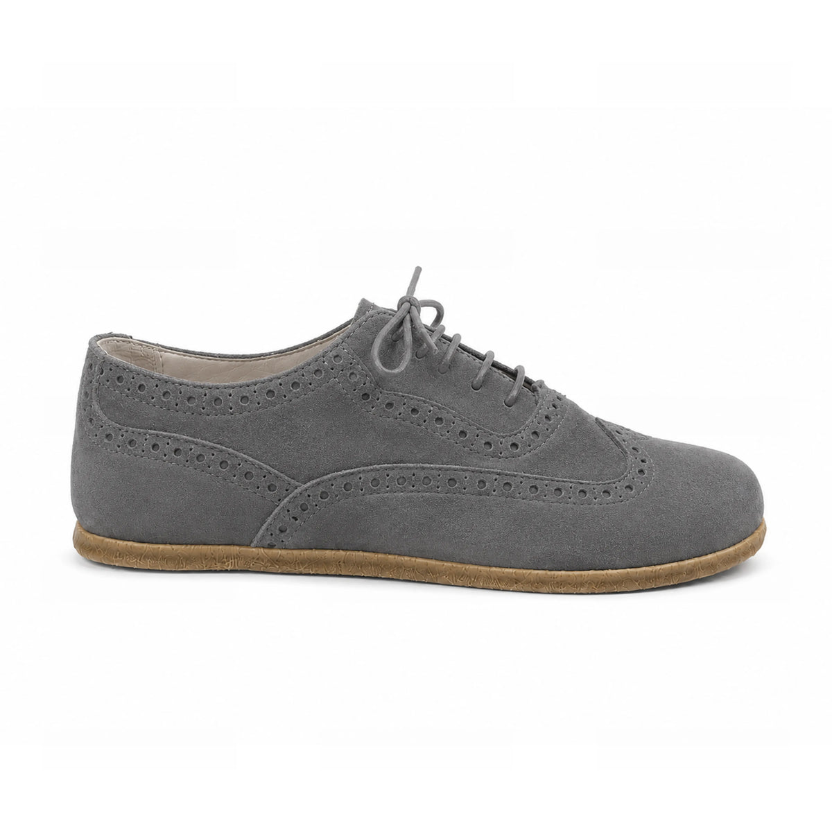 Suede Barefoot Moccasin Shoes – Classic Sole — Leather Sole – Gray