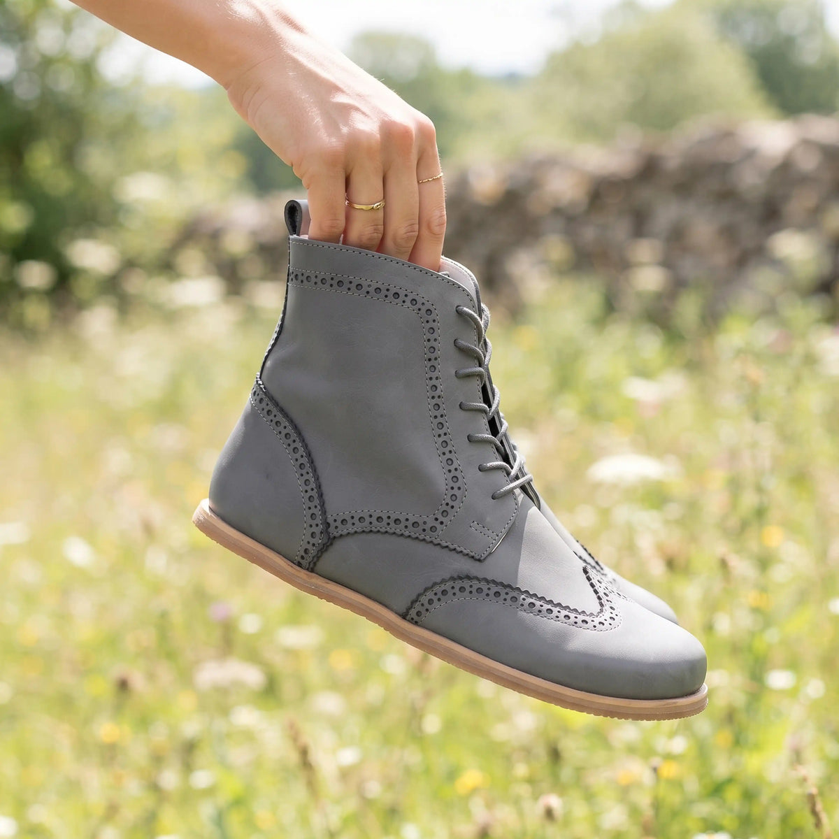 Smooth Barefoot Moccasin Boots Shoes – Eva Outsole – Gray