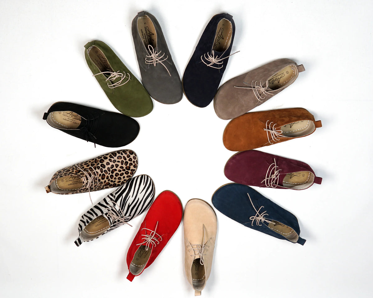 Crazy Barefoot Bootie Laces Shoes – Classic Sole — Leather Sole – Zebra
