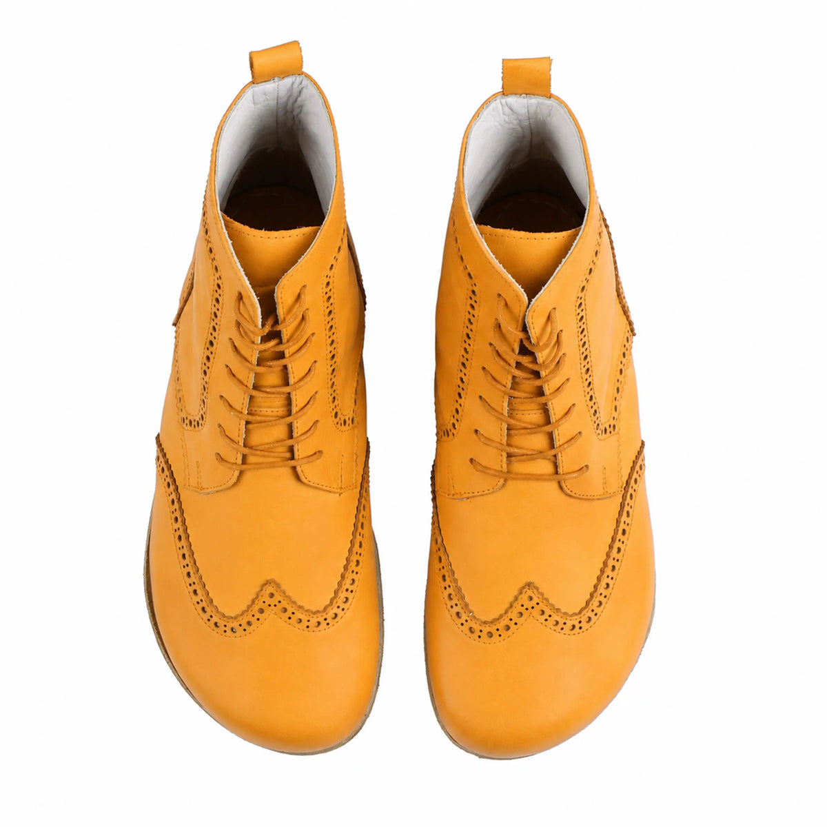 Smooth Barefoot Moccasin Boots Shoes – Classic Sole — Leather Sole – Mustard