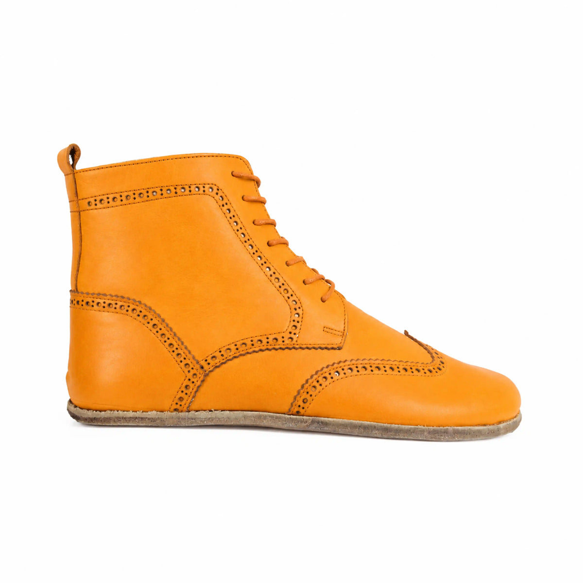 Smooth Barefoot Moccasin Boots Shoes – Classic Sole — Leather Sole – Mustard