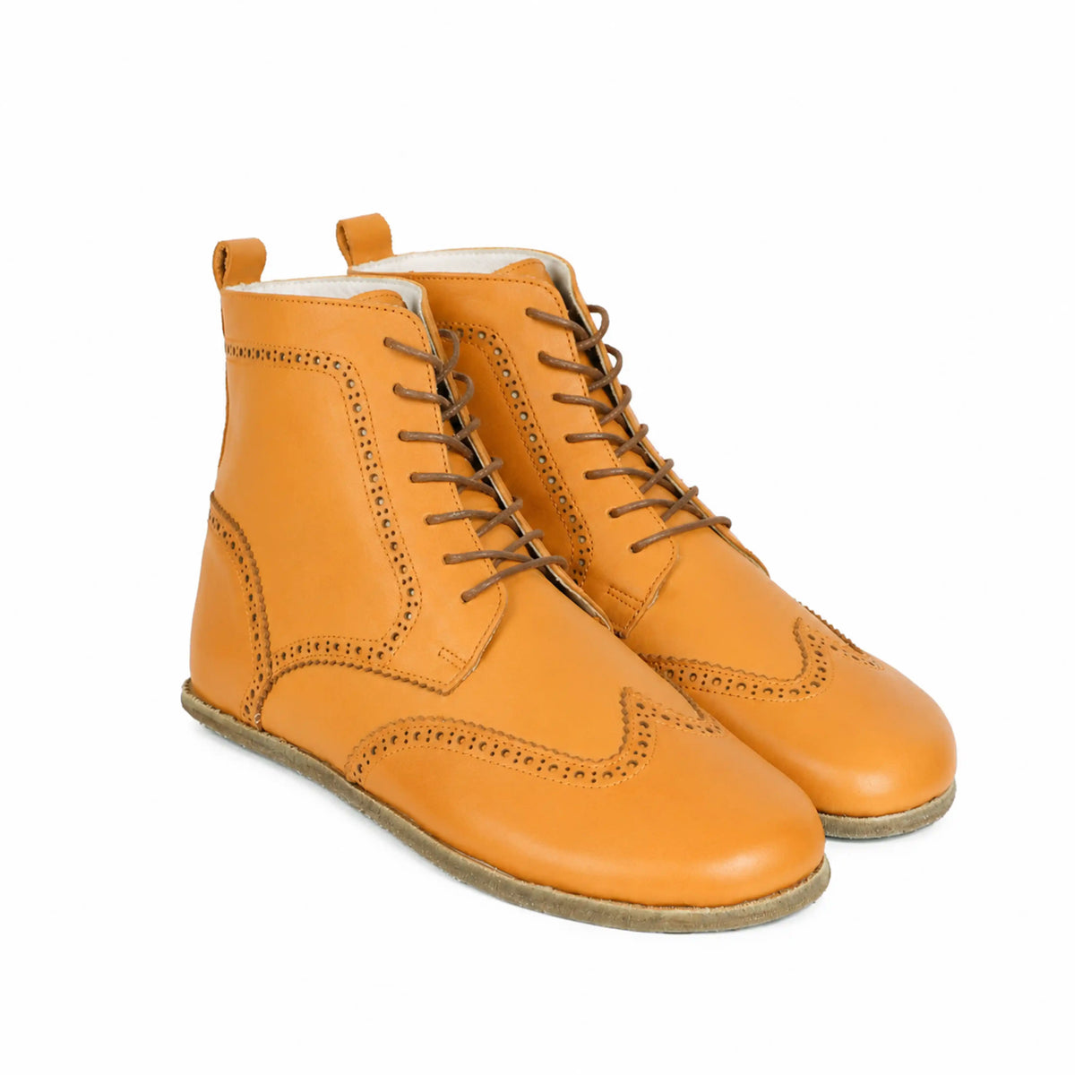 Smooth Barefoot Moccasin Boots Shoes – Classic Sole — Leather Sole – Mustard
