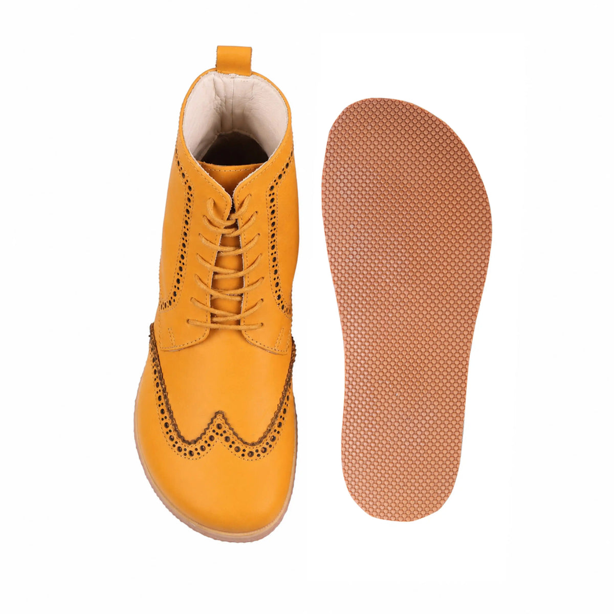 Smooth Barefoot Moccasin Boots Shoes – Eva Outsole – Mustard