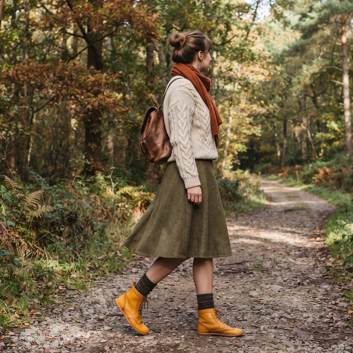 Smooth Barefoot Moccasin Boots Shoes – Eva Outsole – Mustard