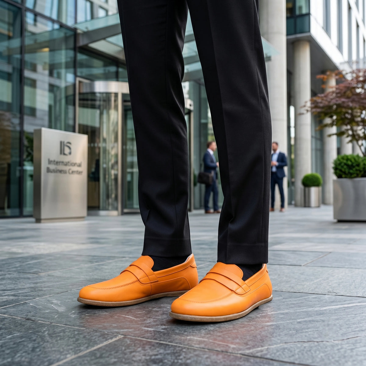 Smooth Barefoot Penny Loafer Shoes – Classic Sole — Leather Sole – Mustard