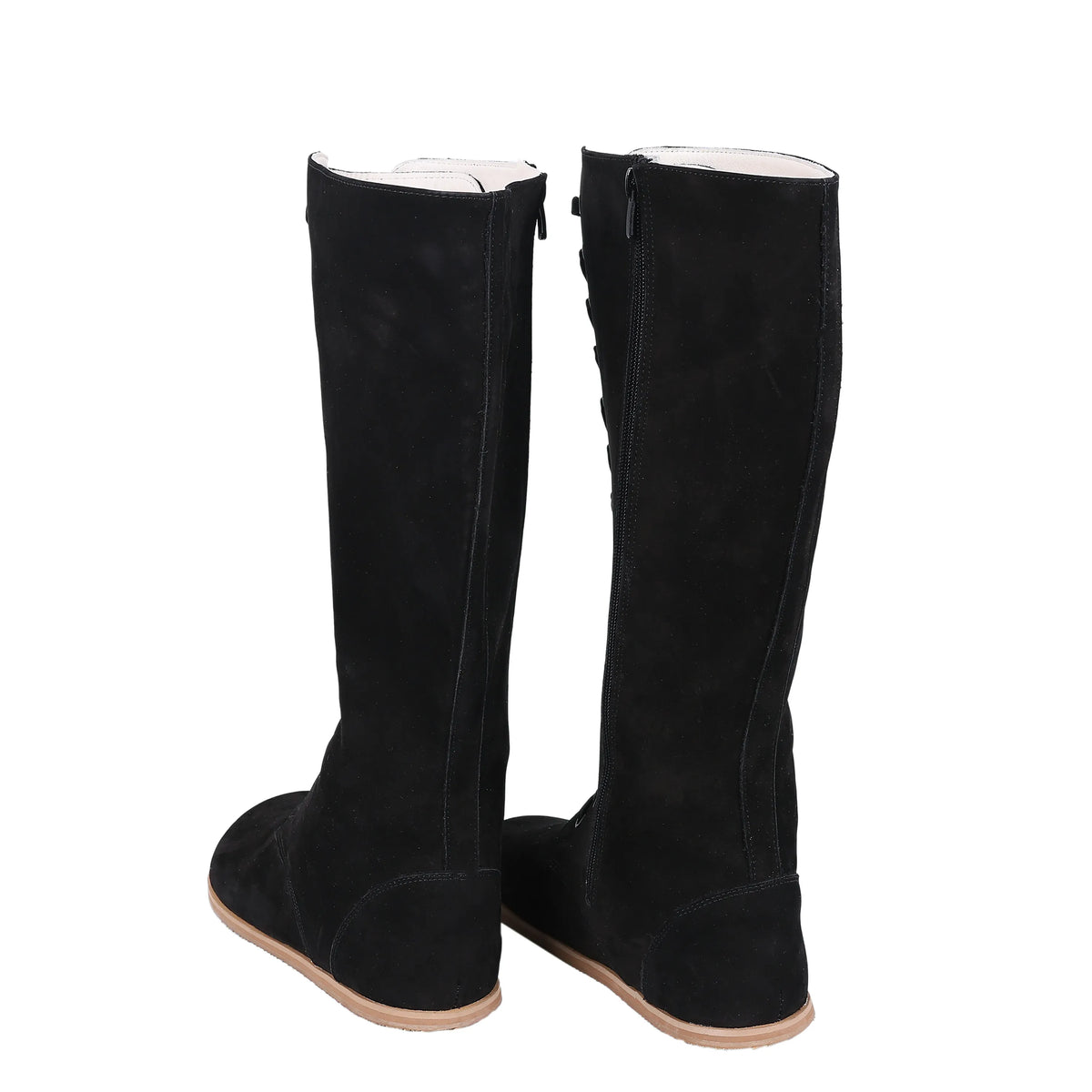Nubuck Barefoot Laces Knee Boots Shoes – Eva Outsole – Black