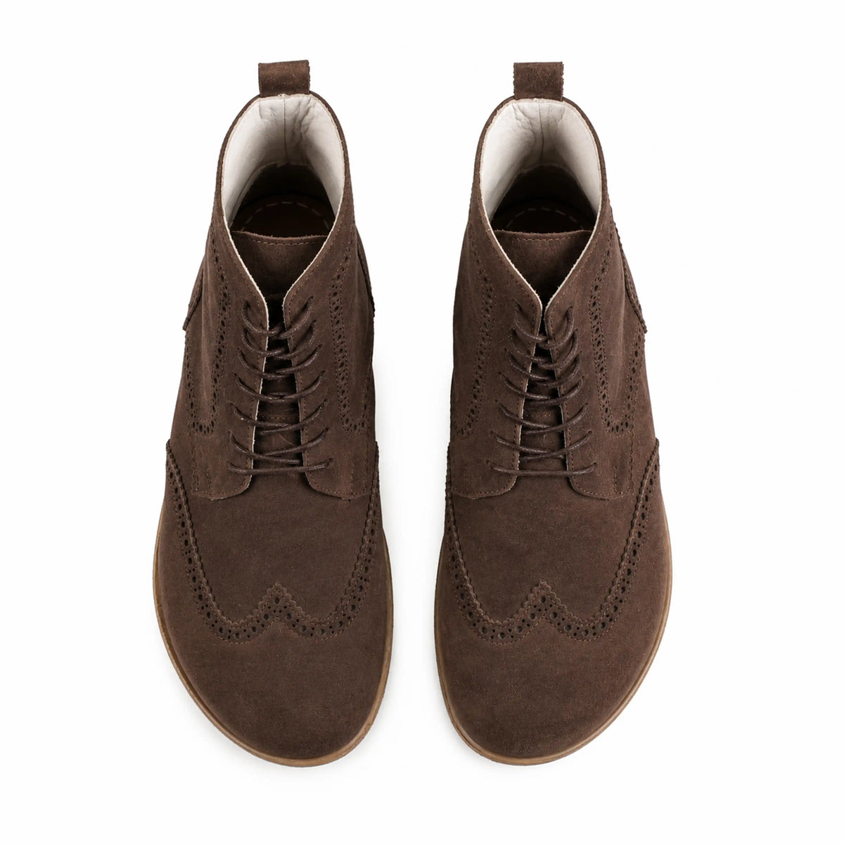 Suede Barefoot Moccasin Boots Shoes – Classic Sole — Leather Sole – Brown