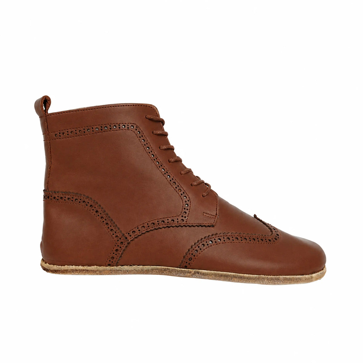 Smooth Barefoot Moccasin Boots Shoes – Classic Sole — Leather Sole – Brown