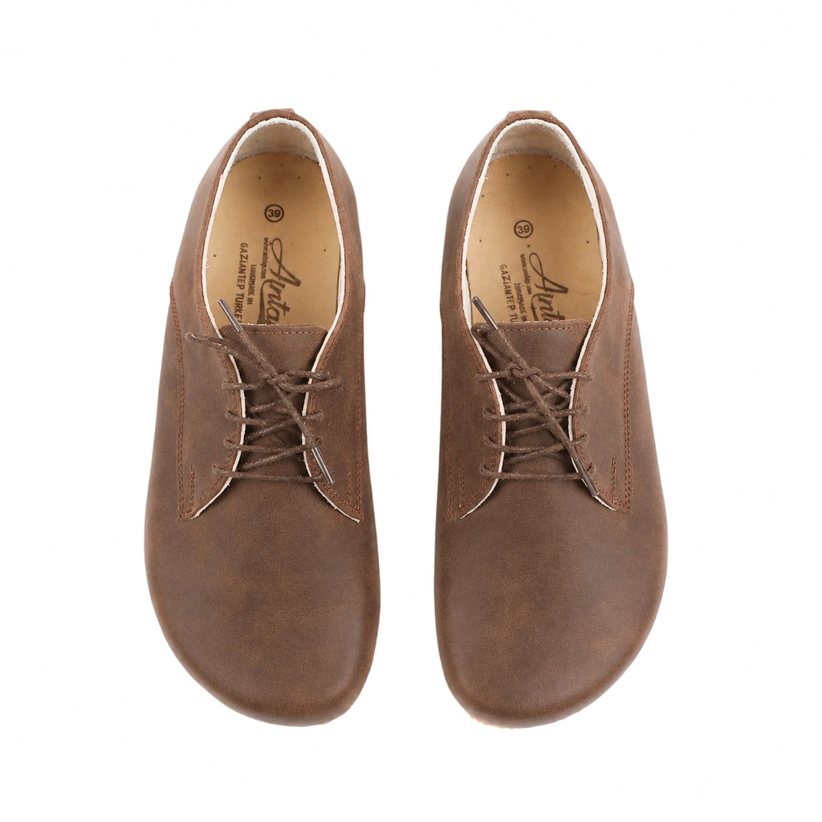 Crazy Barefoot Oxford Shoes – Classic Sole — Leather Sole – Brown