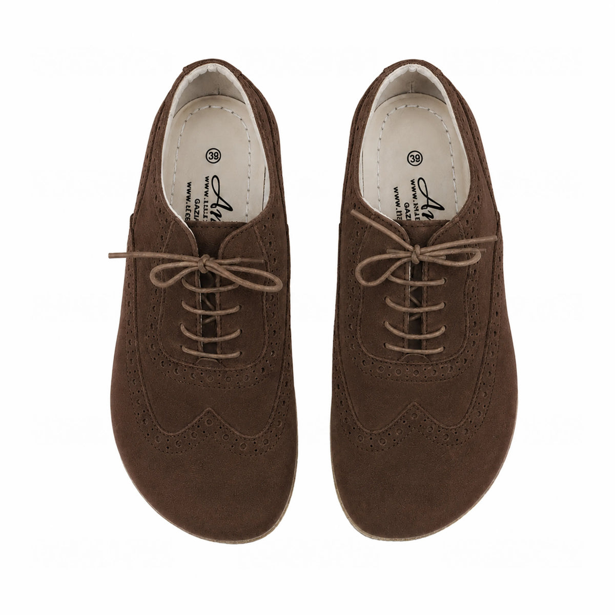 Suede Barefoot Moccasin Shoes – Classic Sole — Leather Sole – Brown