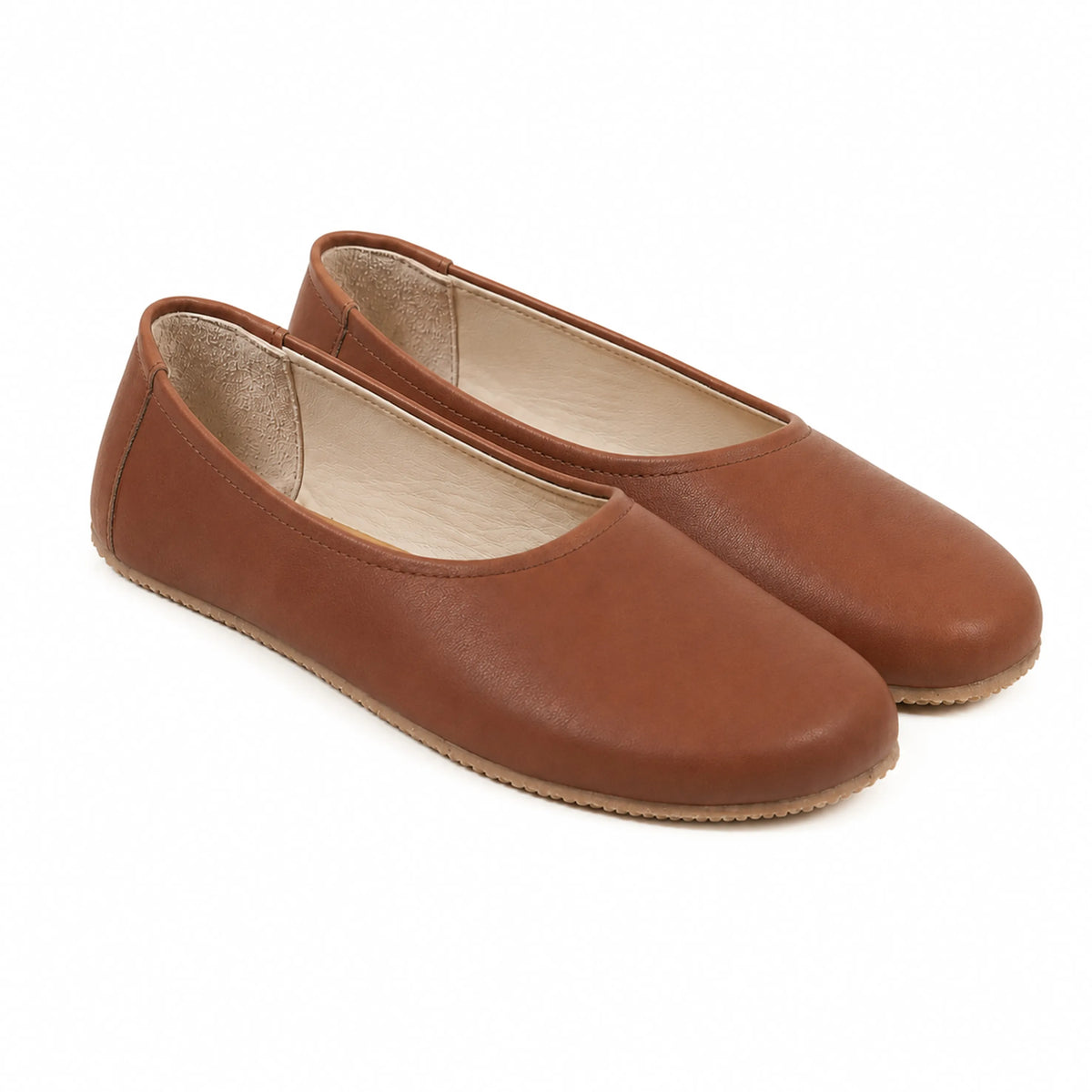 Smooth Barefoot Ballet Shoes – Rubber Sole – Brown