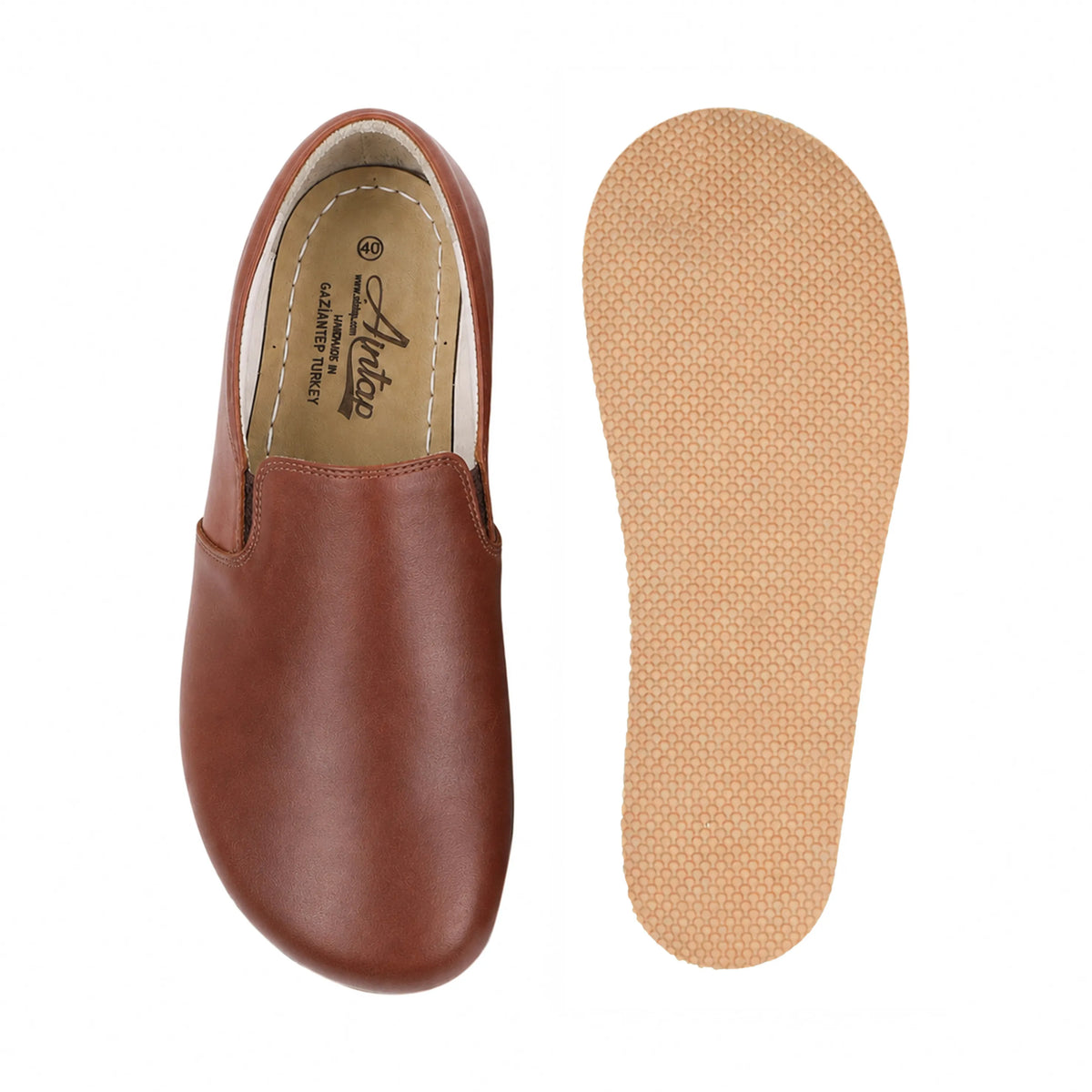 Smooth Barefoot Slip-On Shoes – Rubber Sole – Brown